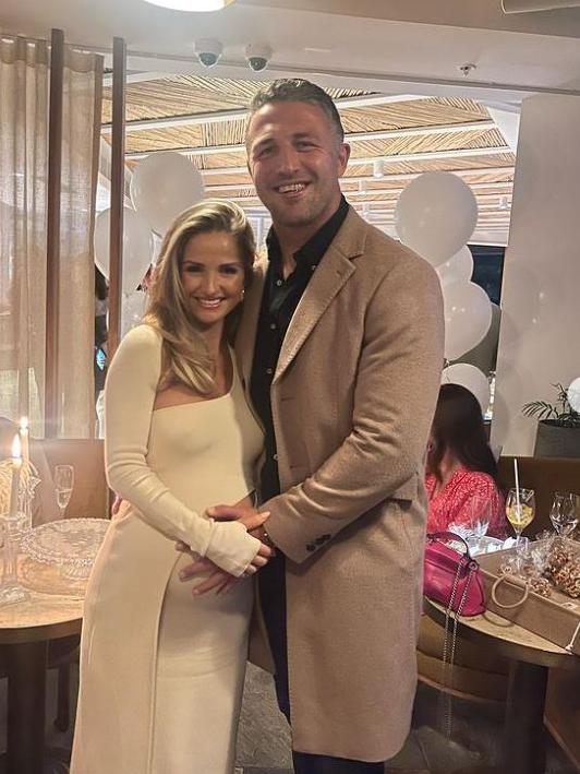 Burgess and Graham celebrating Graham’s pregnancy. Picture: Instagram.