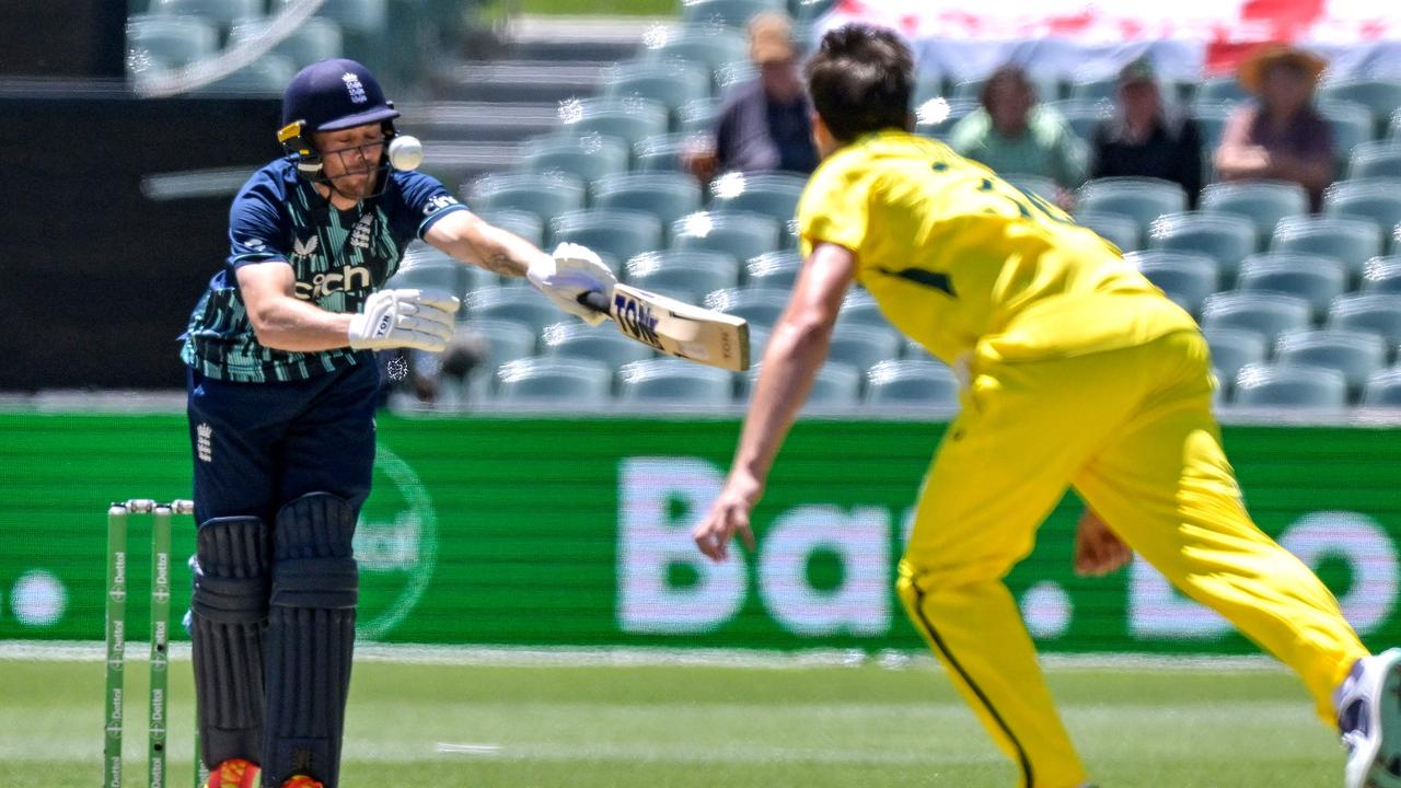 Pat Cummins causes issues for Phil Salt in his first ODI as captain.