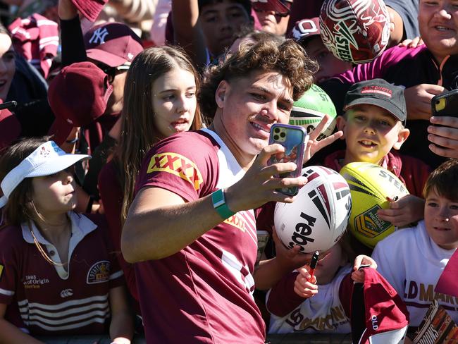 Reece Walsh was the star of the show as the Queensland Origin team hold a training session and fan day at Toowoomba ahead of game 2 in Melbourne. Pics Adam Head