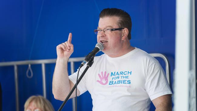 Bernie Finn at an anti-abortion rally in 2014. Picture: Eugene Hyland