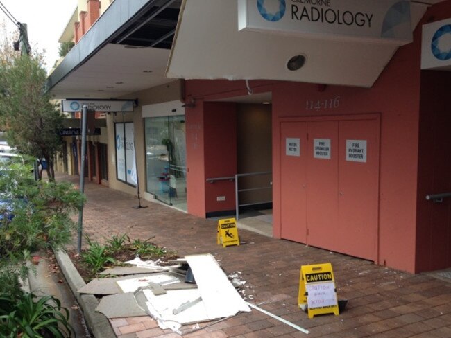 The building was damaged by the storm. Picture: Anna Herald