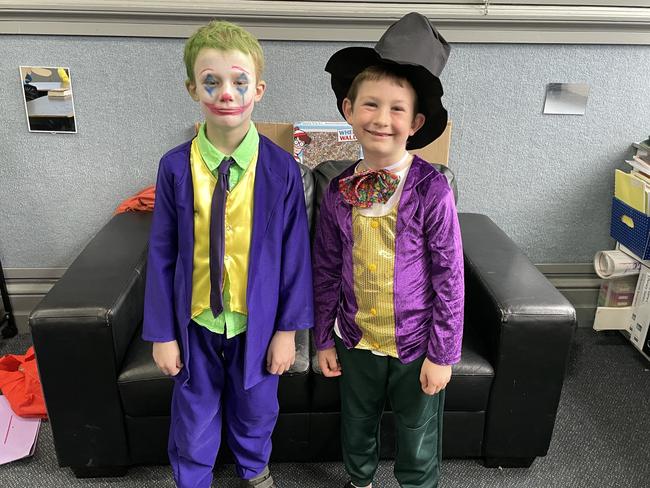 St Kilian's Primary School students Aiden Ritchie and Nate Chandler dressed up for Book Week. Picture: Gianni Francis.