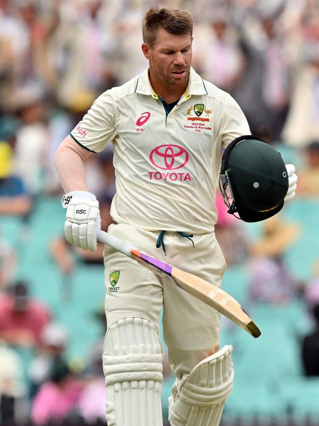 David Warner during his last test against Pakistan at the Sydney Cricket Ground. Photo: Saeed KHAN / AFP