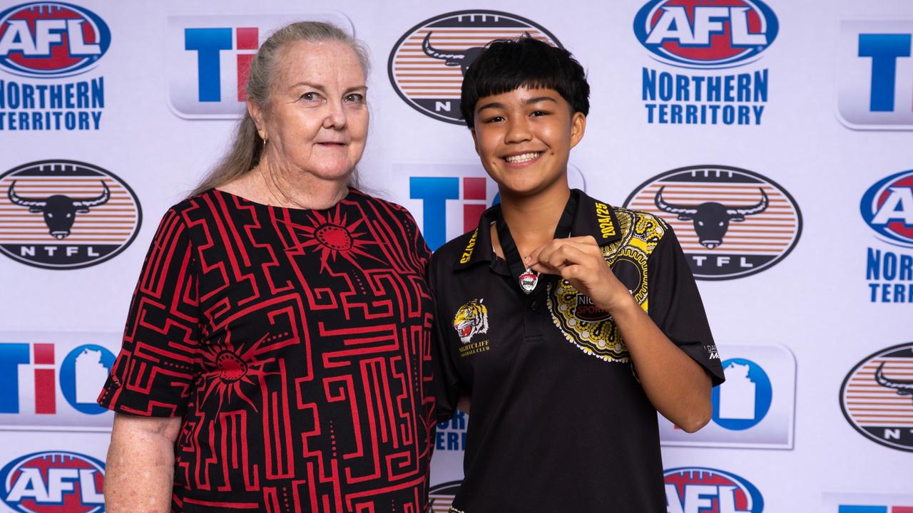 Peggy Rock of the Nightcliff Tigers was named the under-16s women's best and fairest winner of the 2024-25 NTFL season. Picture: Celina Whan / AFLNT Media