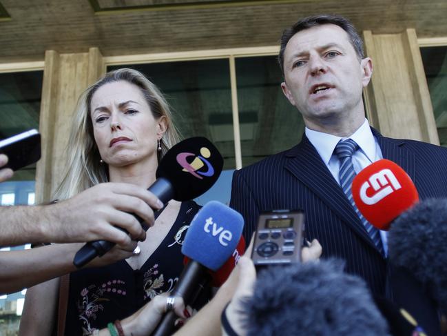 Kate McCann, left, and Gerry McCann. Picture: AP