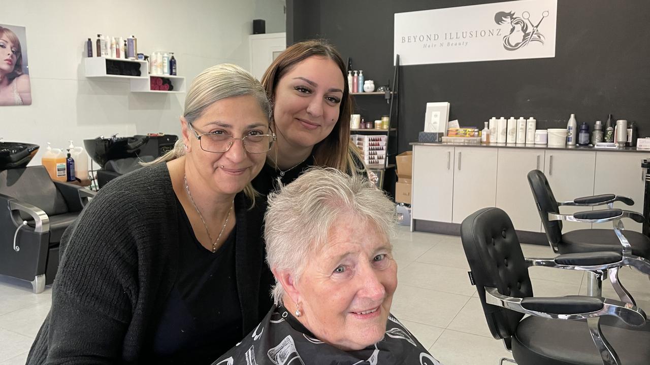 Liz and her daughter Angelina with client Helen at Beyond Illusionz Hair n Beauty.