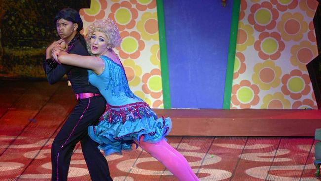 Rudolpho (Benedict Wright) and Zinnia Wormwood (Roxanne McDonald) dance up a storm in Matilda. Picture: Jann Houley