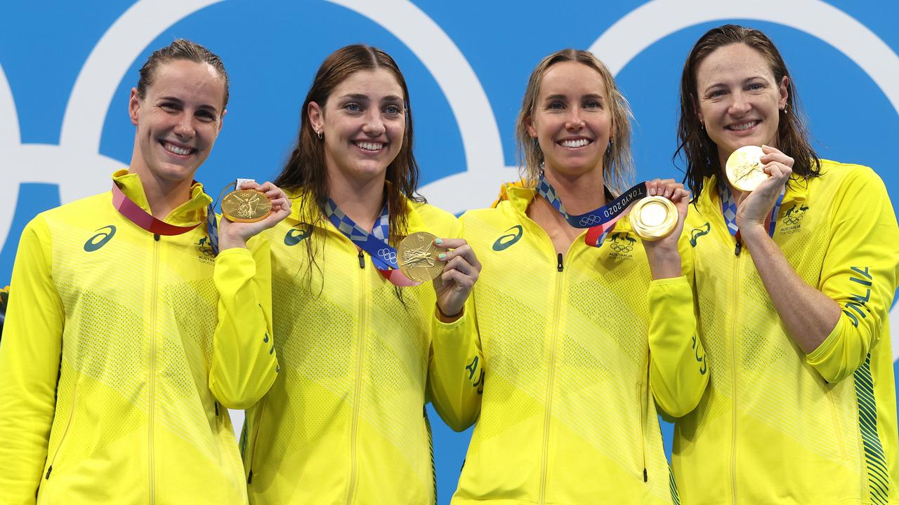 The golden girls made it three in a row in Tokyo. (Photo by Clive Rose/Getty Images)