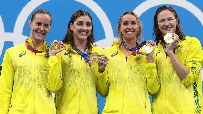 The golden girls made it three in a row in Tokyo. (Photo by Clive Rose/Getty Images)