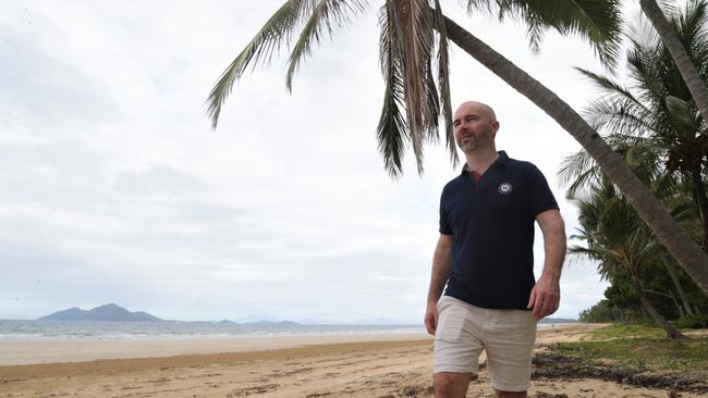 Mayfair 101 managing director James Mawhinney at Mission Beach in 2022 with Dunk Island in the background. Picture: Peter Carruthers