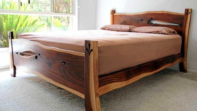 Vern Bunn made this queen-size bed out of sally wattle and klinki pine