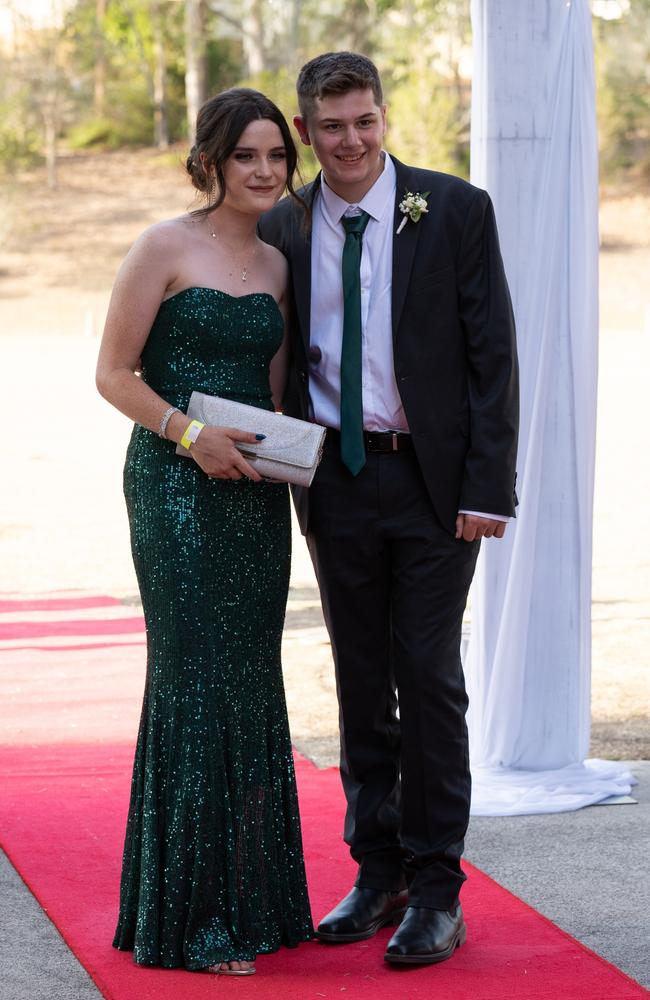 Keira Maxwell and her date arrive at the Gympie State High School formal 2023. November 16, 2023. Picture: Christine Schindler