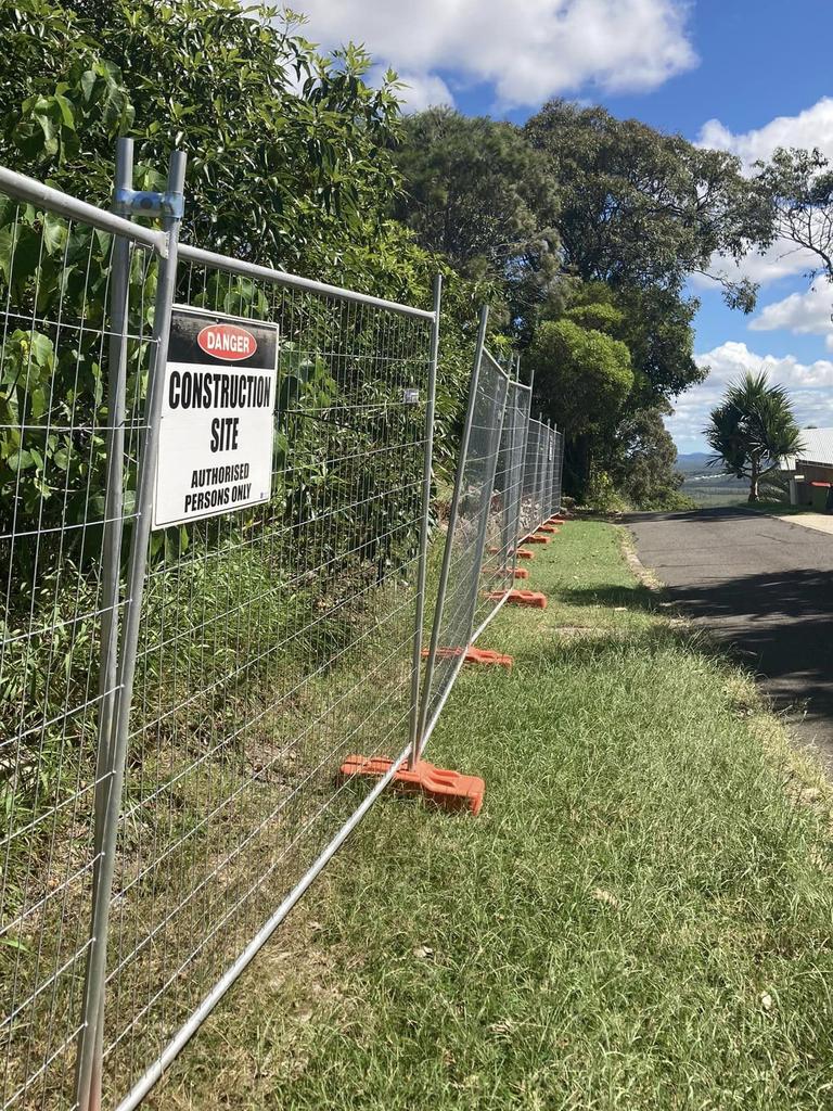 The temporary fence causing chaos for Coolum locals. Picture: Facebook