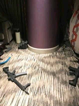 Paddock managed to carry 23 high-powered weapons into his suite undetected. Picture: Supplied