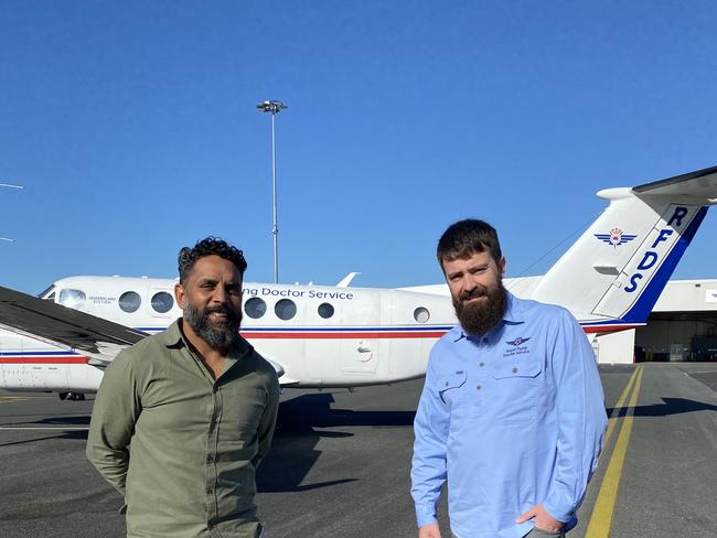 NRL Legend Preston Campbell and RFDS Mental Health Clinical Lead Dr Tim Driscoll.