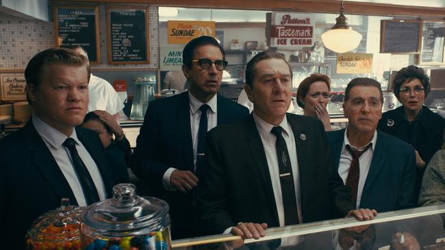 Plemons with Ray Romano, De Niro and Al Pacino in The Irishman.