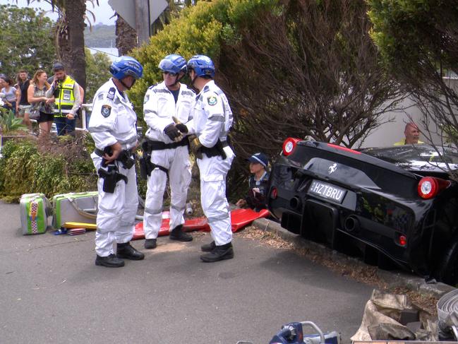 The $500,000 Ferrari crashed at Watsons Bay on January 2. Picture: OnScene Bondi