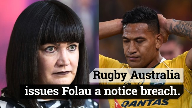 Rugby Australia issues Folau a breach notice