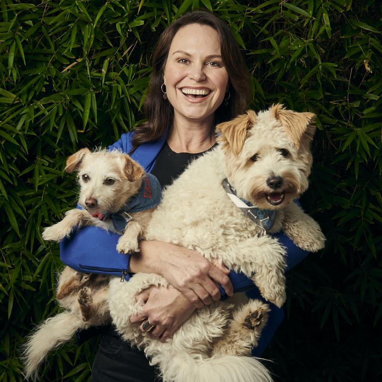 Lara Shannon with her dogs Darcy (left) and Vindi. Picture: Eugene Hyland.