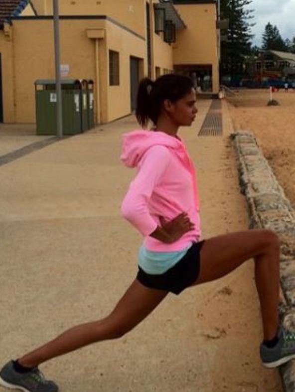 Sam Harris works out at Collaroy. Picture: Instagram