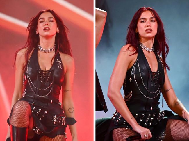 Dua Lipa performs at Glastonbury.