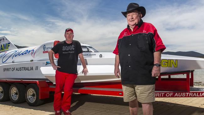 Dave and Ken Warby in 2107 at Blowering Dam.