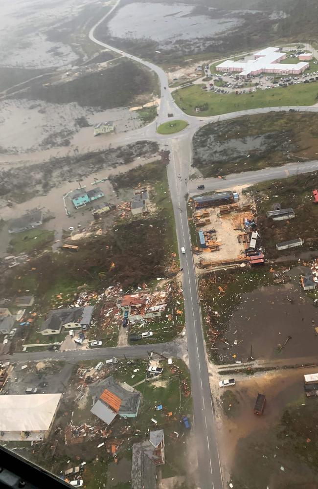 An aerial view shows the breadth of the destruction. Picture: AFP