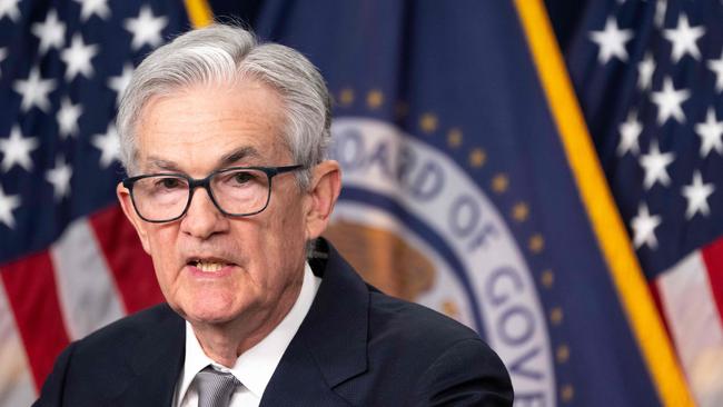 US Federal Reserve Board Chairman Jerome Powell speaks during a news conference after a Federal Open Market Committee meeting at the Federal Reserve in Washington, DC, on November 1, 2023. The Federal Reserve voted on November 1, 2023, to hold interest rates at a 22-year high for the second straight meeting, as it moves to slow stubborn inflation without damaging the strong economy. The decision to keep its benchmark lending rate between 5.25 percent and 5.50 percent gives policymakers time to "assess additional information and its implications for monetary policy," the central bank said in a statement. (Photo by SAUL LOEB / AFP)