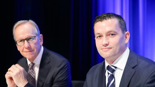 Geoff Wilson and portfolio manager Matthew Haupt. Picture: Renee Nowytarger/The Australian