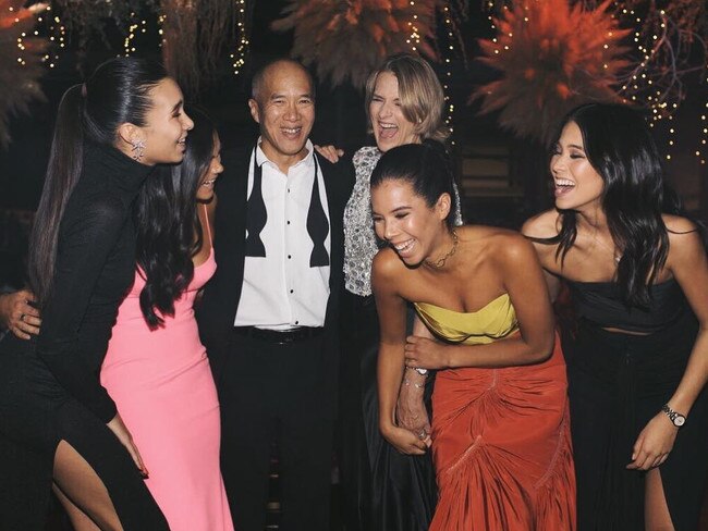 Charlie Teo with his now former wife Genevieve and daughters Alex, Nicola, Katie and Sophie. Picture: Instagram