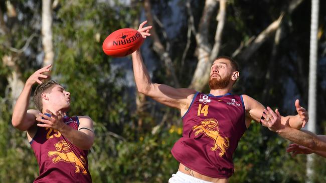 Senior QAFL aussie rules Aslpey v Palm Beach Saturday June 18, 2022. Picture, John Gass