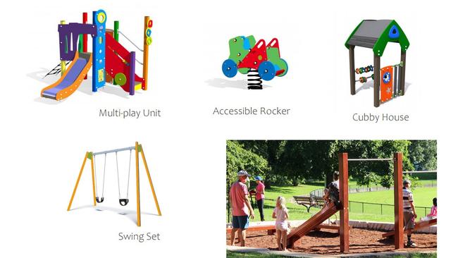 Some of the features of the proposed upgrade to Seacrest Boulevard playground in Sandy Beach.