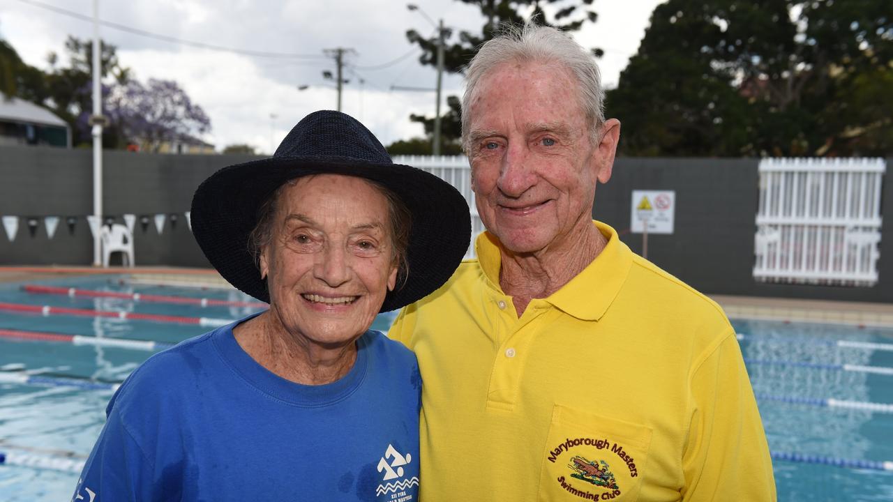 Masters swimming – 92 year old Amy Mulcrone and 87 year old Paul Goener, the oldest female and male competitors at the competition.