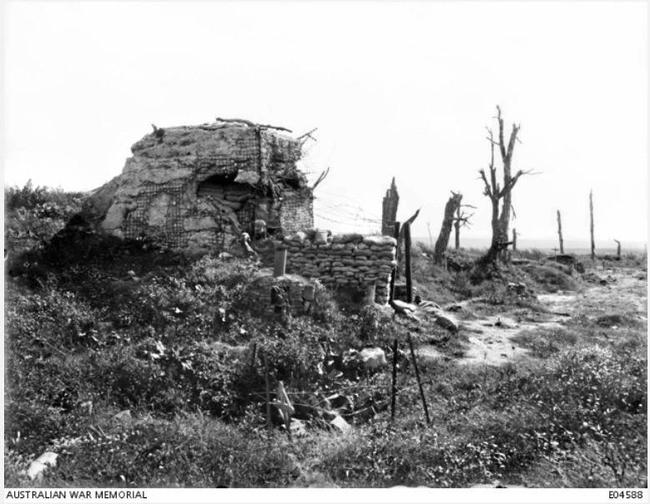 The battlefields of Pozieres, France, during the Battle of the Somme World War I. Picture: Australian War Museum