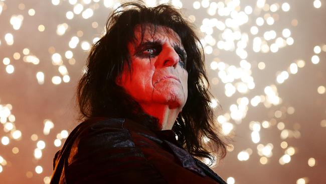 Alice Cooper & Ace Frehley in concert. Alice Cooper performing at Brisbane Entertainment Centre. (AAP Image/Mark Calleja)