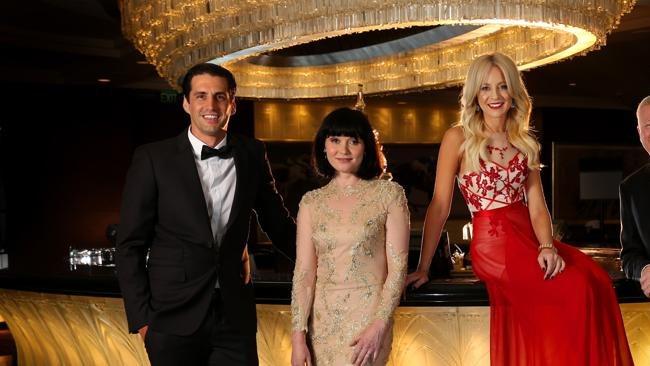 The Gold Logie nominees Andy Lee, Essie Davis, Carrie Bickmore and Scott Cam shot at Crown Towers before the big night. Picture: Alex Coppel