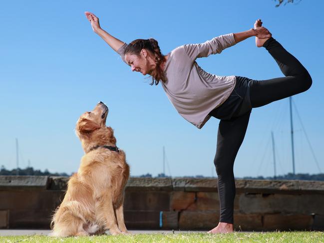 Sammy strikes a pose with Ms Olsen. Picture: Justin Lloyd