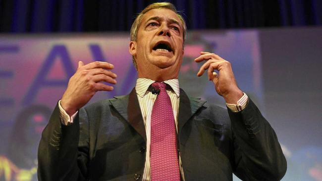 STILL GOING: Member of European Parliament Nigel Farage speaks at a pro-Brexit, Leave Means Leave rally at Central Hall in London, Thursday, January 17, 2019. Picture: Kirsty O'Connor