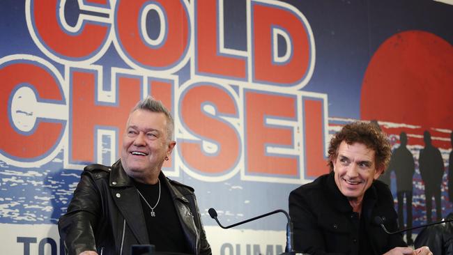 Frontman Jimmy Barnes and Ian Moss announce their new Blood Moon Tour at Bondi Pavilion, Sydney. Picture: Brett Costello