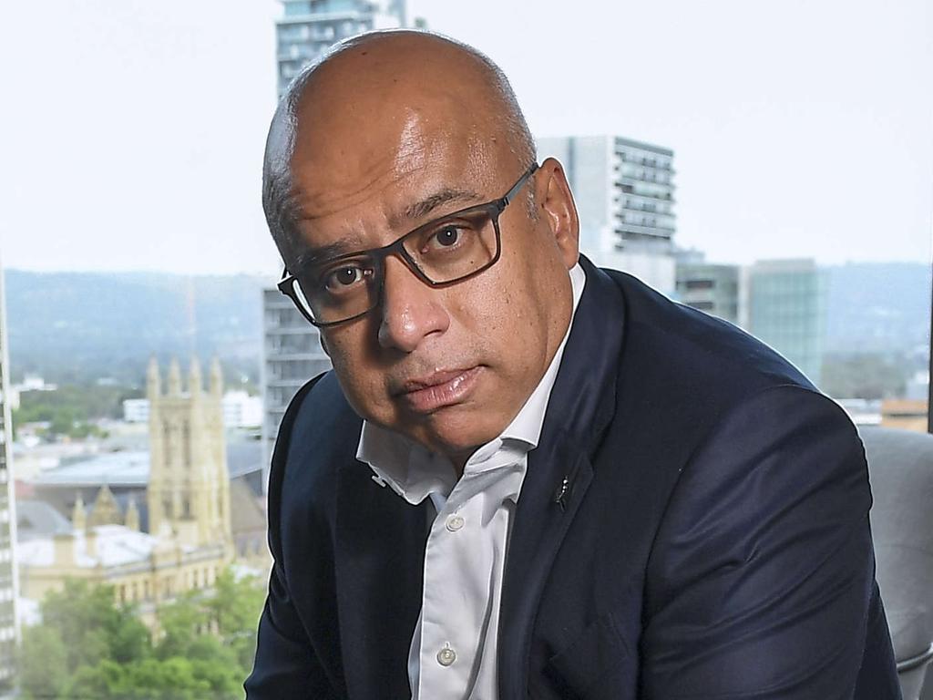 Sanjeev Gupta poses in his city office on the 10th floor of the EY  building in Adelaide Tuesday,October,22,2024.Picture Mark Brake