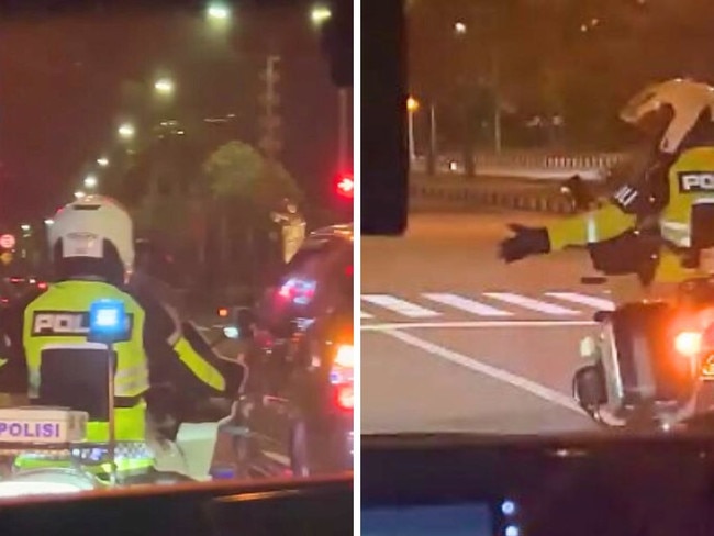 Bali police have reminded tourists of the rules of police escorts following a viral video. Picture: Instagram