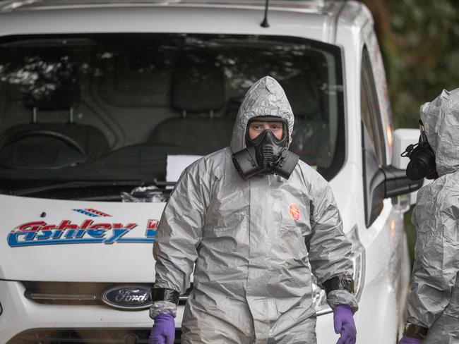 Investigators in protective clothing continue to investigate the attack on Russian double agent Sergei Skripal. Picture: Matt Cardy/Getty Images