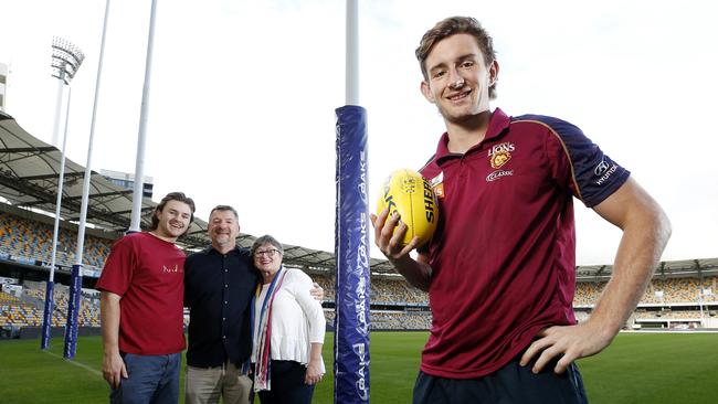 Andrews with brother Alex, dad Wayne and mum Wendy. Picture: Josh Woning