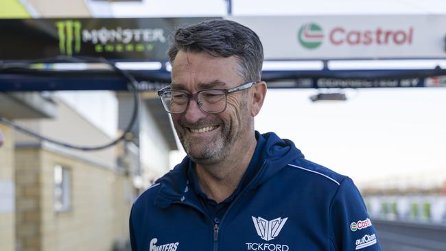 Simon Brookhouse enjoying his career gear change from the JackJumpers to Supercars. Picture Mark Horsburgh