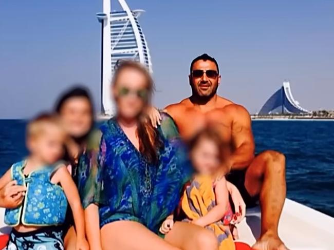 Angelo Pandeli with his family in Dubai. Picture: Supplied / Nine