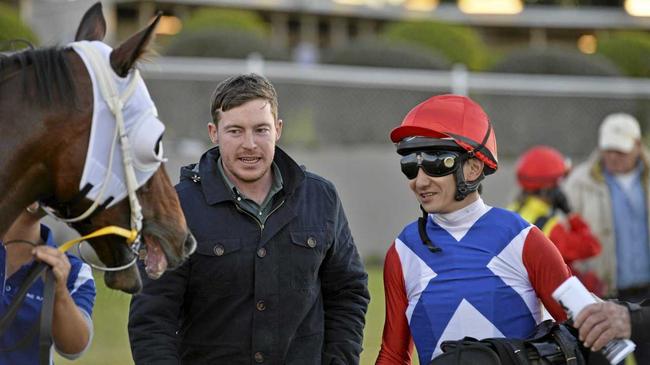 TOUGH COMPETITION: Trainer Ben Currie (left) will field 10 horses at this weekend's Laidley Cup race meeting. Picture: Kevin Farmer