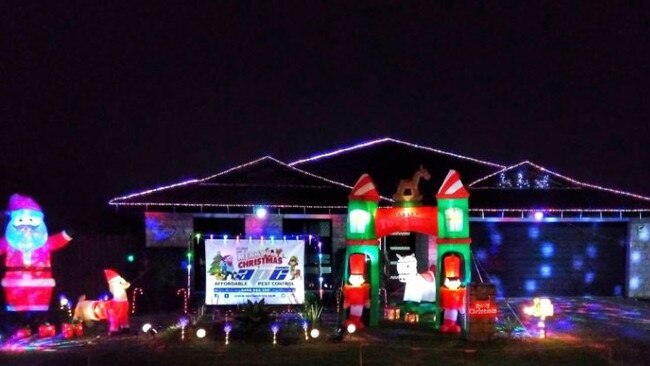 The Christmas light display on the Coomera family home. Photo: Adam Robertson