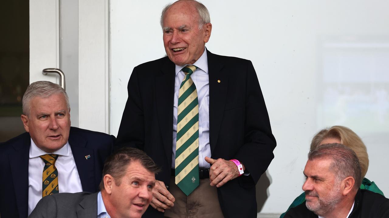 Postecoglou was spotted with Former Deputy Prime Minister Of Australia, Michael McCormack (Back L), Former Prime Minister of Australia, John Howard and his wife Janette Howard (Back C and R), Chair of Cricket Australia, Mike Baird (Front L).