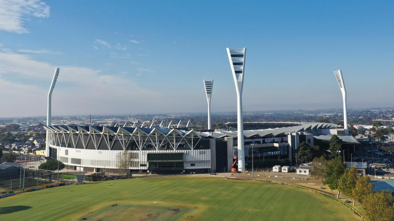 GMHBA Stadium, on a sunnier day. Picture: Alan Barber