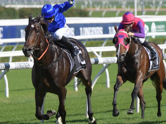 Kathy O'Hara pilots Laburnum to victory at Royal Randwick last April.